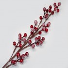 Branche de baies décorative XL 70x10cm, décorée de neige,