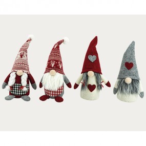 Gnome Nordic XL 25cm, with felt, red/white/grey,