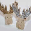 Sweet wooden elk with elegant antlers, 10x8.7x2.1cm, 2