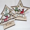 Wooden tree without star, 11.5x11.5x3cm, with moose motif on
