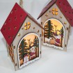 LED wooden house 22x9x5.6cm, including battery, 2 assorted,
