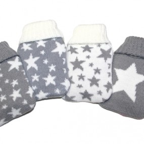 Pocketwarmer with fabric cover 'white/grey stars'