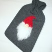 Gnome hot water bottle 2 liters, with fluffy fleece cover,