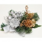 Decorative bouquet 20x14cm gold and silver sort.