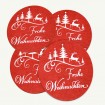 Coaster set of 4 made of felt with Merry Christmas, 10cm,