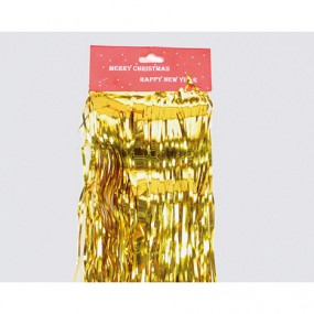 Tinsel foil strip gold 47cm for decoration