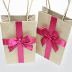 Gift bag XL 35x25cm with an elegant large satin bow, made of