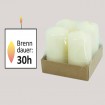 Set of 4 candles, each 75x50mm (50mm DM), beige, 4 pieces in