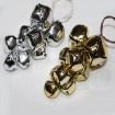 Metal rattles 13x5cm, assorted gold and silver, 8 pieces