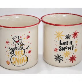 Coffee mug 'Let it snow' 12x9x9cm ca. 280ml