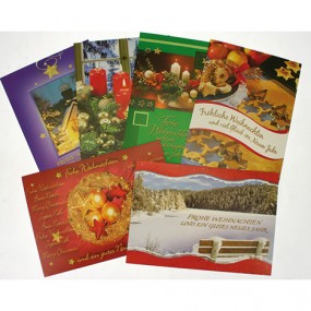 Postcards Christmas 5 pack, motives assorted