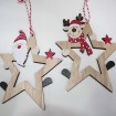Star XL with funny elk and Santa, 23x12.5x0.5cm, 2 assorted,