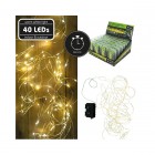 LED Drahtlichterkette,40 LEDs warmweiß,4m,ZL30cm