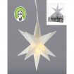 LED étoile blanche 3D XL / TIMER, 11cmD, PS, 12 points, 2 x