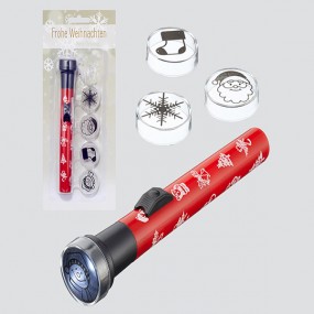 Projektor Taschenlampe Weihnachten, ca. 15cmH, mit 3