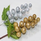 Noble grape vine 20x10cm in gold and silver assorted with