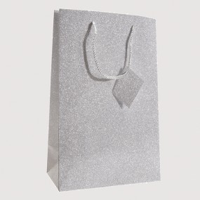 Gift bag LUXUS deluxe silver, 26x21cm