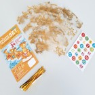 Advent calendar 24 bags, stickers, gold ribbons,