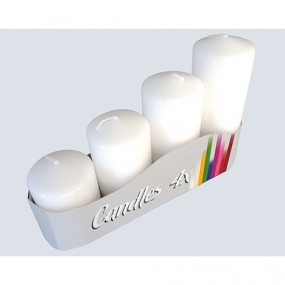 Pillar candles set of 4, 4 sizes assorted white