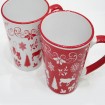 Reindeer coffee mug 8.7x8.6cm, 2 assorted motifs, made from