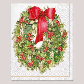 Napkins 20, 3-ply 33x33cm Christmas wreath