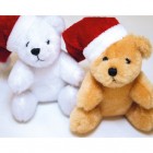 Plush teddy XL 12x10x9cm with santa hat