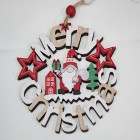 Merry Christmas wooden hanger 10x10x0.5cm, decorated with