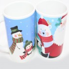 Coffee mug snowman & polar bear 8.7x8.6cm, 2 assorted
