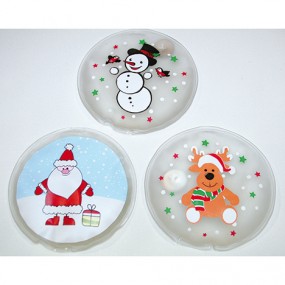 Pocket warmer 'Snowman/Elch/Santa' round shape