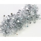 Garland silver stars 200x4cm, with metal wire