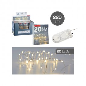 Guirlande lumineuse fil/micro 20 LED pile bouton