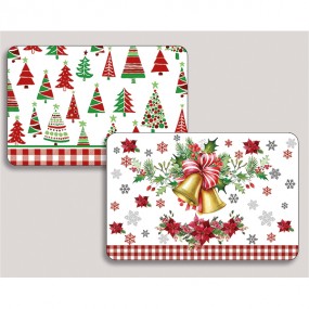 Placemat with beautiful bells and tree motif,
