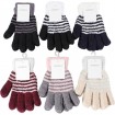 Winter Women Gloves Stripes 6fold assorted