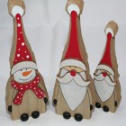 Santa und Schneemann aus Holz XL, 16x6,7x2,5cm, mit langer